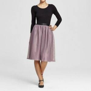NWT Xhilaration Smoke Plum Flare Pull On Skirt w Elastic Waistband Size Large